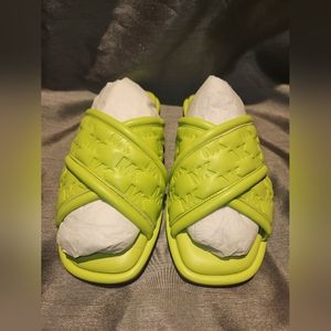 Michael Kors • Gideon Slides • Bright Limeade • Embossed Logo • Size 6 • Unisex